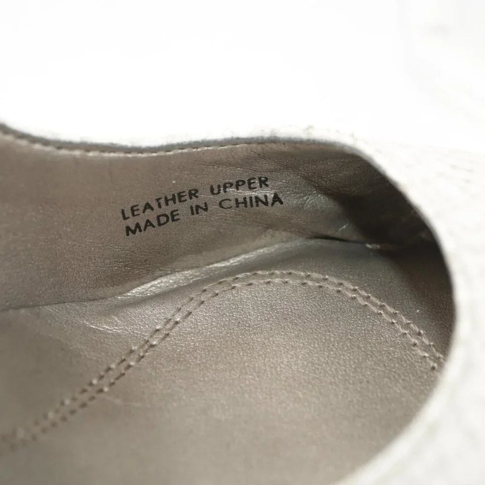 Tahari‎ Womens Naila Pump Size 7 Crackle White Leather Pointed Heels Dress Shoe